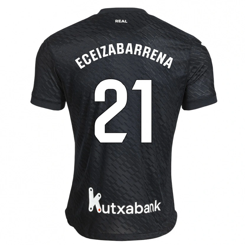 Danxen Bambino Maglia Jon Eceizabarrena #21 Nero Bianco Kit Gara Away 2026/27 Maglietta