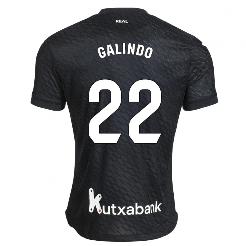Danxen Bambino Maglia Iker Galindo #22 Nero Bianco Kit Gara Away 2026/27 Maglietta