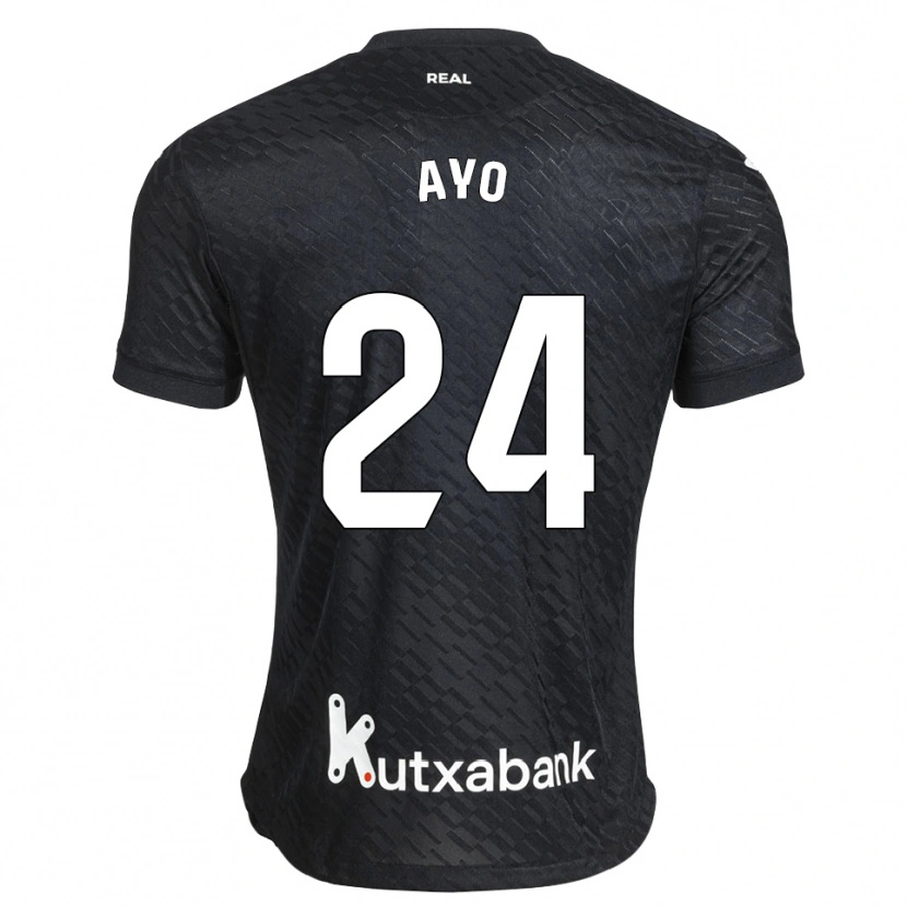 Danxen Bambino Maglia Unax Ayo #24 Nero Bianco Kit Gara Away 2026/27 Maglietta