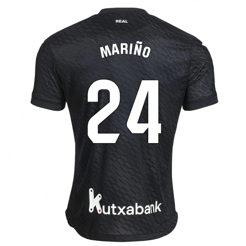 Danxen Bambino Maglia Omar Mariño #24 Nero Bianco Kit Gara Away 2026/27 Maglietta