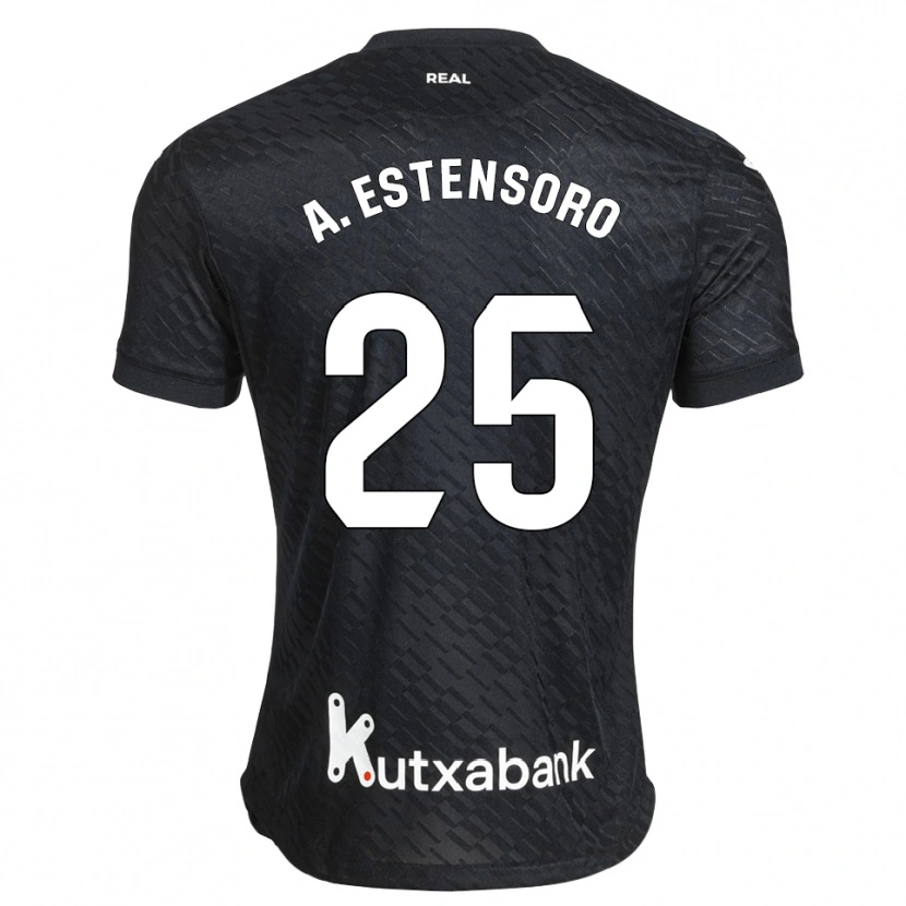 Danxen Bambino Maglia Alazne Estensoro #25 Nero Bianco Kit Gara Away 2026/27 Maglietta