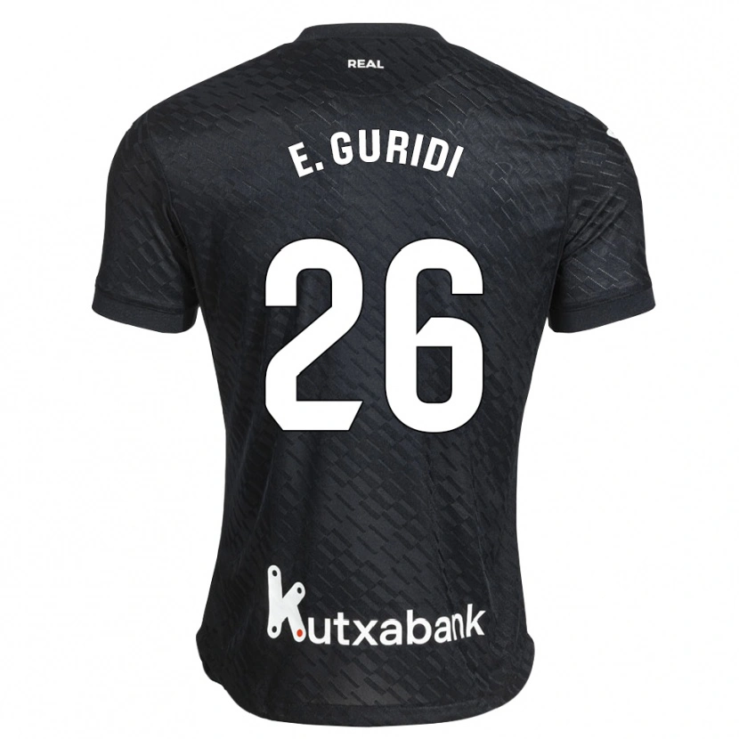 Danxen Bambino Maglia Elene Guridi Mesonero #26 Nero Bianco Kit Gara Away 2026/27 Maglietta