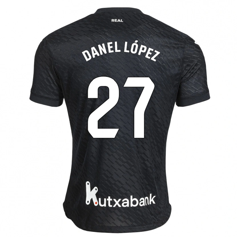 Danxen Bambino Maglia Danel López #27 Nero Bianco Kit Gara Away 2026/27 Maglietta