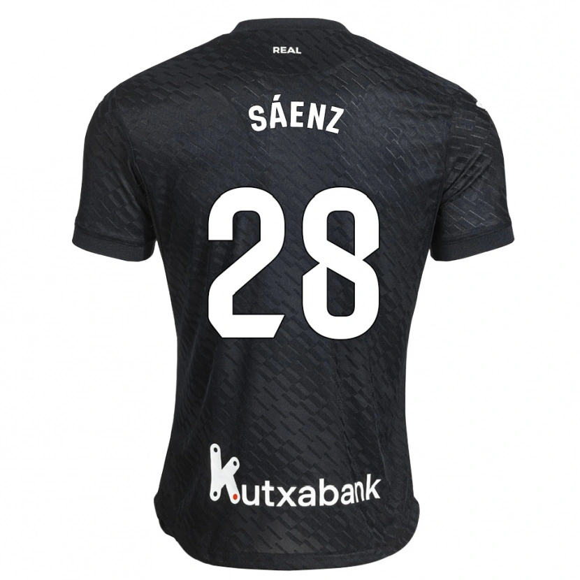 Danxen Bambino Maglia Manuel Sáenz #28 Nero Bianco Kit Gara Away 2026/27 Maglietta