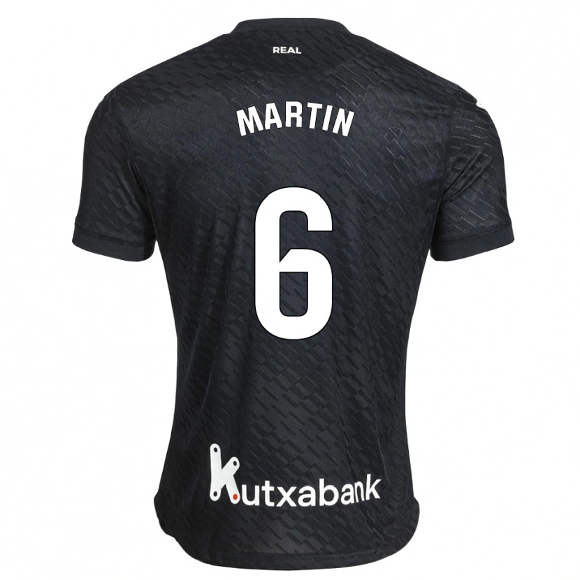 Danxen Bambino Maglia Jon Martín #6 Nero Bianco Kit Gara Away 2026/27 Maglietta