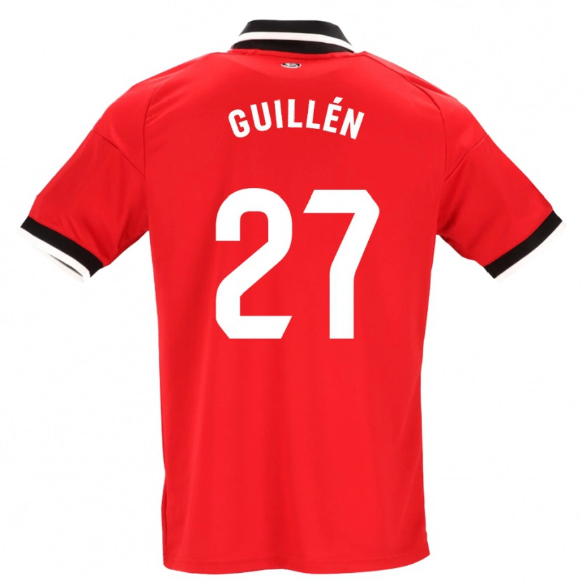 Danxen Bambino Maglia Nico Guillén #27 Nero Bianco Rosso Kit Gara Away 2026/27 Maglietta