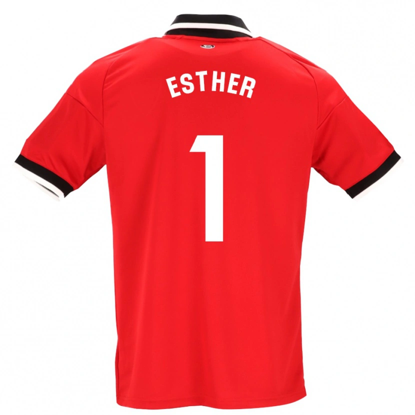 Danxen Bambino Maglia Esther Sullastres Ayuso #1 Nero Bianco Rosso Kit Gara Away 2026/27 Maglietta