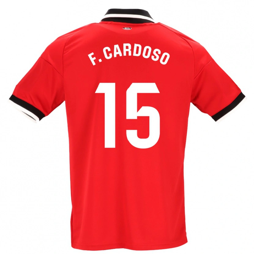Danxen Bambino Maglia Fábio Cardoso #15 Nero Bianco Rosso Kit Gara Away 2026/27 Maglietta
