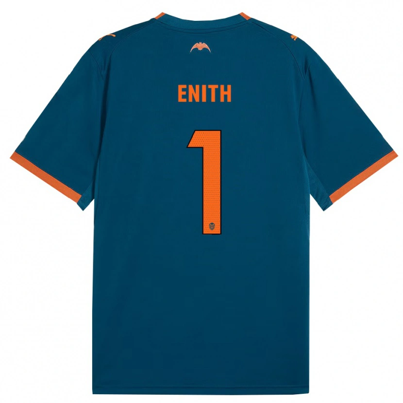 Danxen Bambino Maglia Enith #1 Blu Acciaio Arancione Kit Gara Away 2026/27 Maglietta