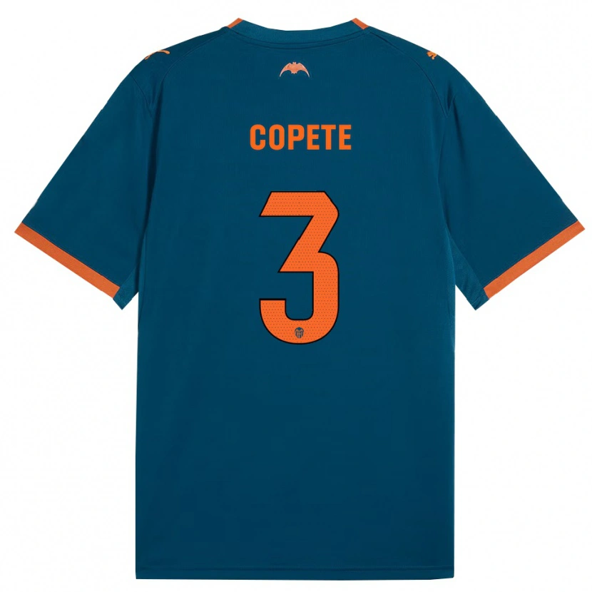 Danxen Bambino Maglia José Copete #3 Blu Acciaio Arancione Kit Gara Away 2026/27 Maglietta