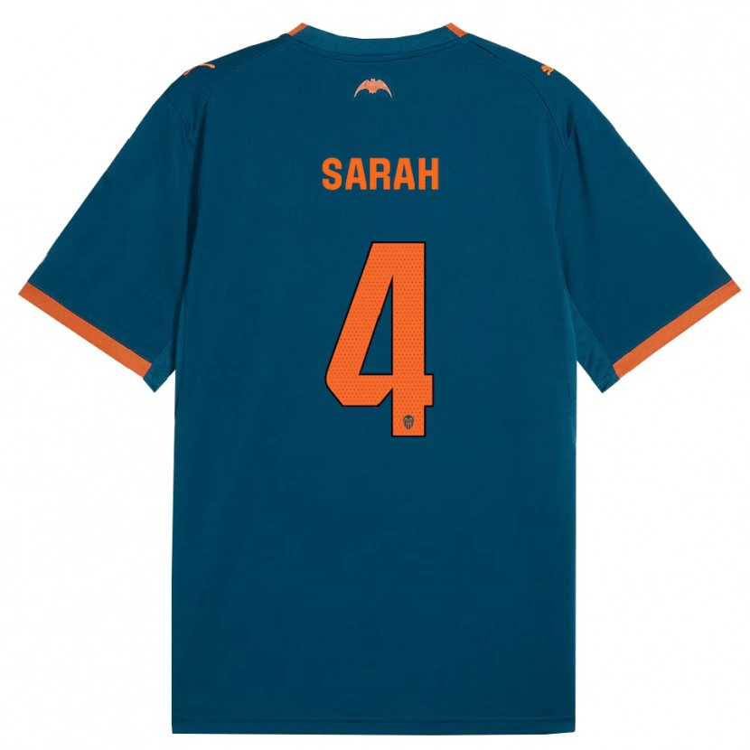 Danxen Bambino Maglia Sarah Hagg #4 Blu Acciaio Arancione Kit Gara Away 2026/27 Maglietta