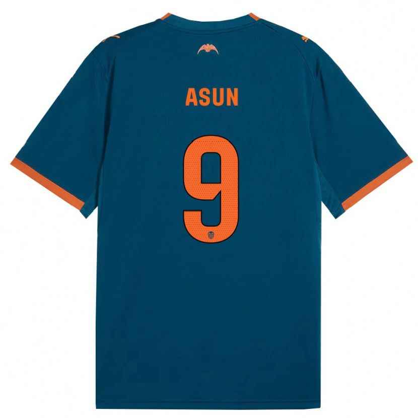 Danxen Bambino Maglia Asun #9 Blu Acciaio Arancione Kit Gara Away 2026/27 Maglietta