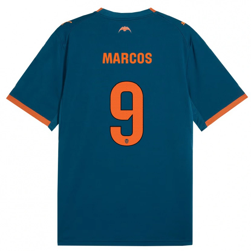 Danxen Bambino Maglia Ana Marcos #9 Blu Acciaio Arancione Kit Gara Away 2026/27 Maglietta