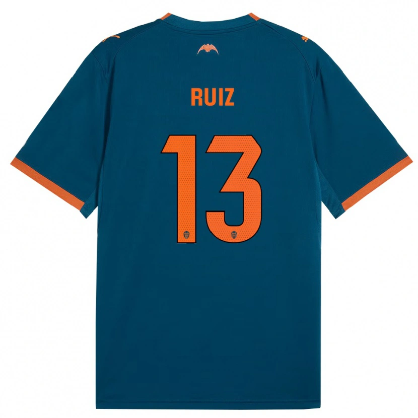 Danxen Bambino Maglia Nil Ruiz #13 Blu Acciaio Arancione Kit Gara Away 2026/27 Maglietta