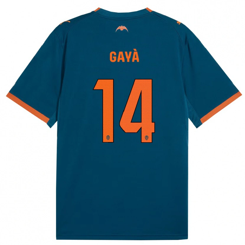 Danxen Bambino Maglia José Gayà #14 Blu Acciaio Arancione Kit Gara Away 2026/27 Maglietta