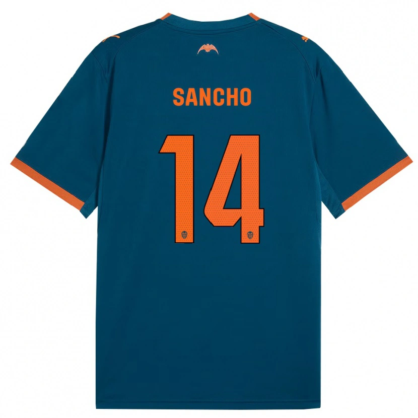Danxen Bambino Maglia Pauleta Sancho #14 Blu Acciaio Arancione Kit Gara Away 2026/27 Maglietta