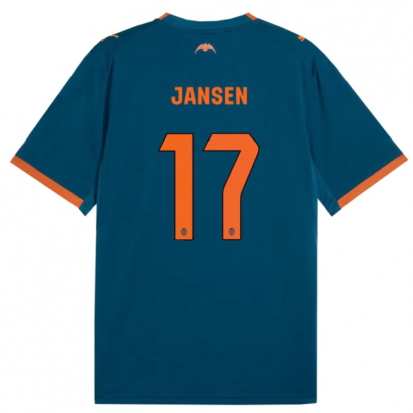 Danxen Bambino Maglia Ellen Jansen #17 Blu Acciaio Arancione Kit Gara Away 2026/27 Maglietta