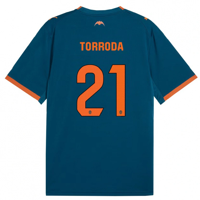 Danxen Bambino Maglia Anna Torroda #21 Blu Acciaio Arancione Kit Gara Away 2026/27 Maglietta