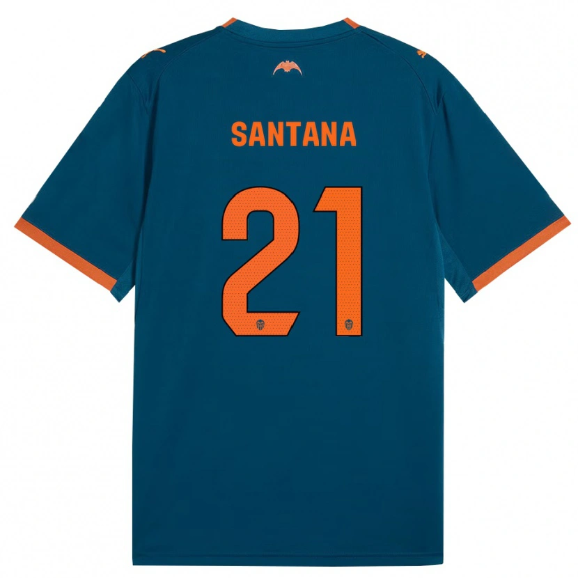 Danxen Bambino Maglia Ismael Santana #21 Blu Acciaio Arancione Kit Gara Away 2026/27 Maglietta