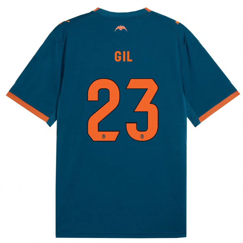 Danxen Bambino Maglia Elena Gil #23 Blu Acciaio Arancione Kit Gara Away 2026/27 Maglietta
