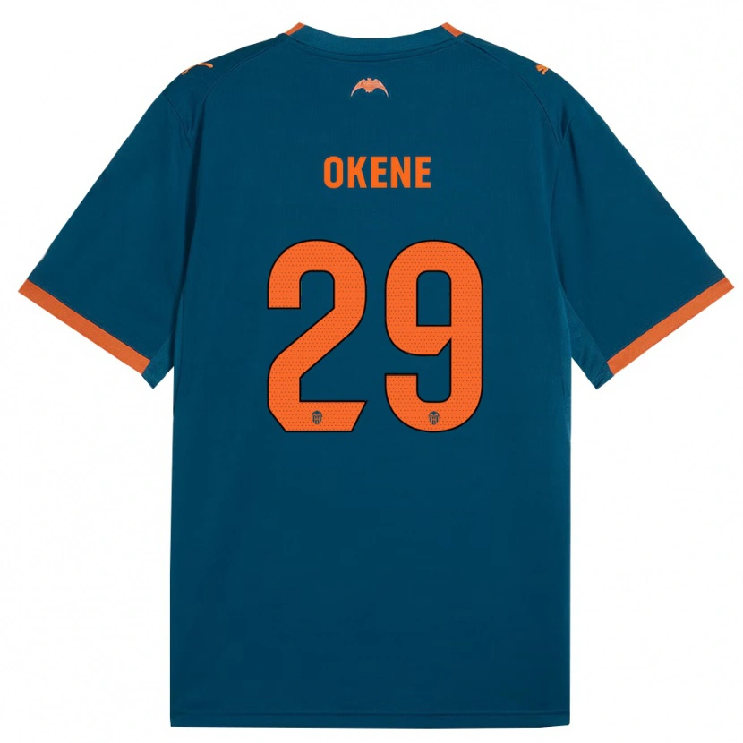 Danxen Bambino Maglia Andrea Okene #29 Blu Acciaio Arancione Kit Gara Away 2026/27 Maglietta