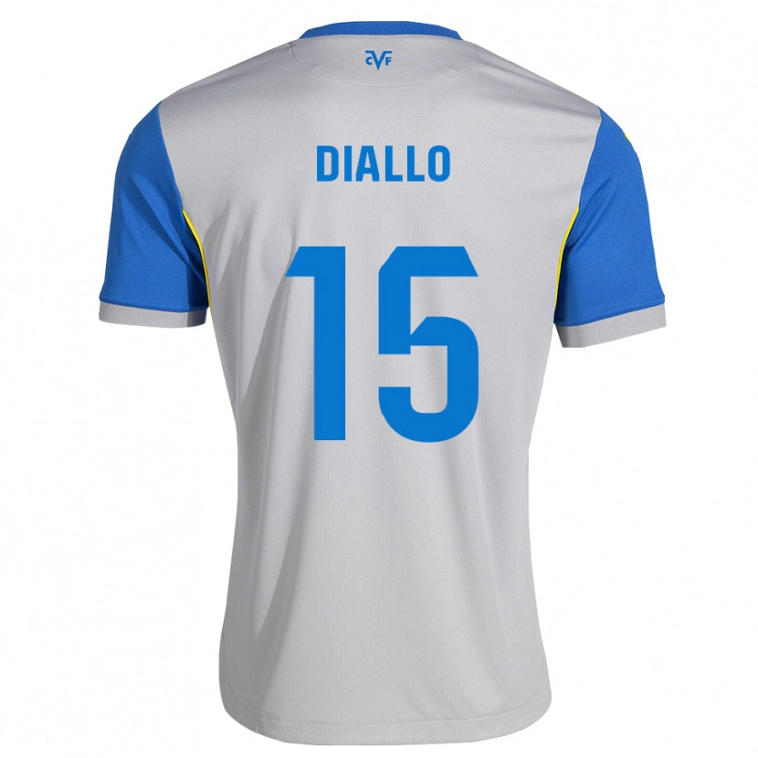 Danxen Bambino Maglia Moussa Diallo #15 Blu Schiarente Grigio Kit Gara Away 2026/27 Maglietta