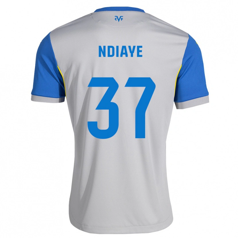 Danxen Bambino Maglia Serigne Ndiaye #37 Blu Schiarente Grigio Kit Gara Away 2026/27 Maglietta