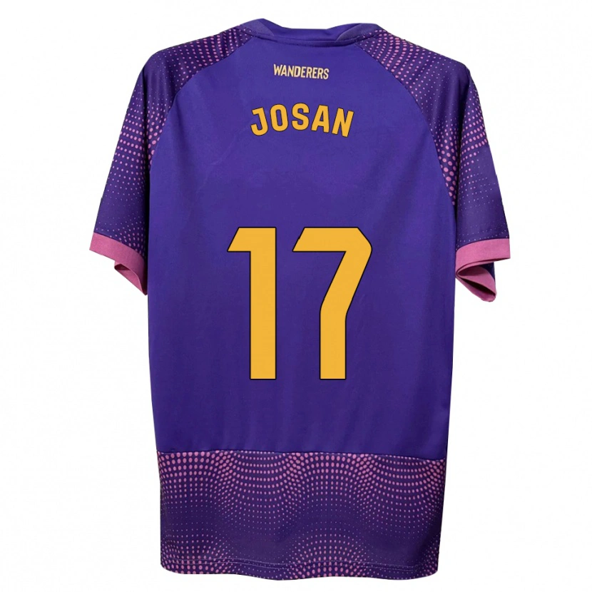 Danxen Bambino Maglia José Antonio Ferrández Pomares #17 Viola Bianco Rosa Kit Gara Away 2026/27 Maglietta