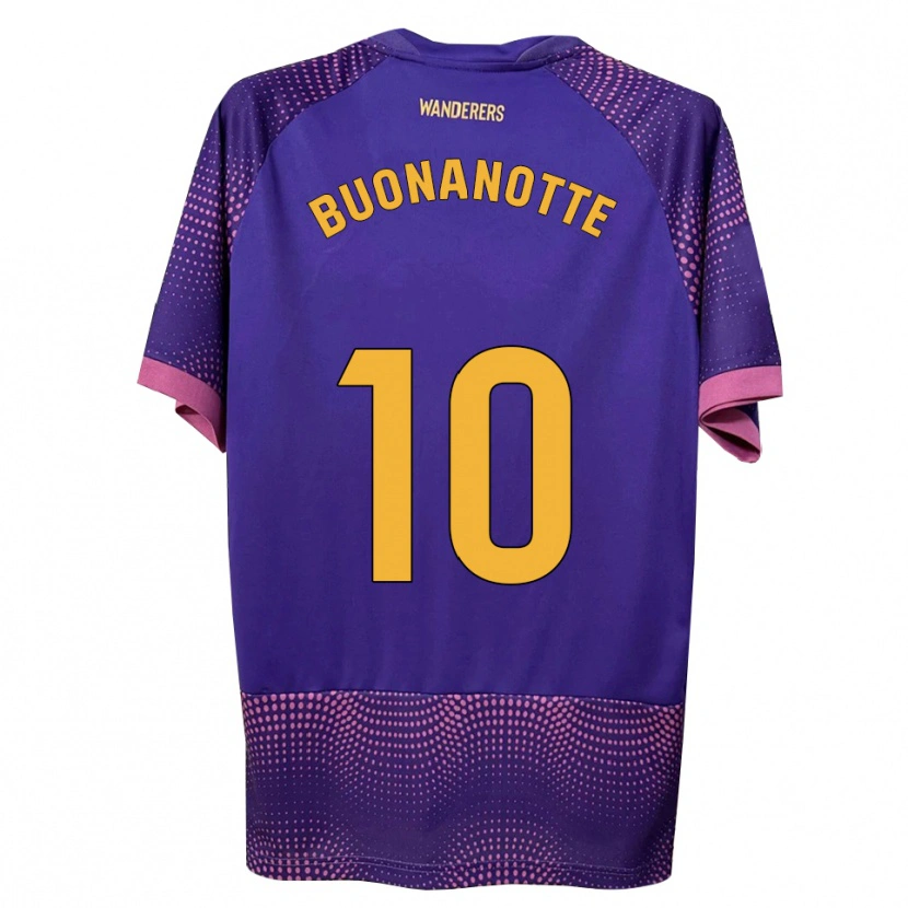 Danxen Bambino Maglia Facundo Buonanotte #10 Viola Bianco Rosa Kit Gara Away 2026/27 Maglietta