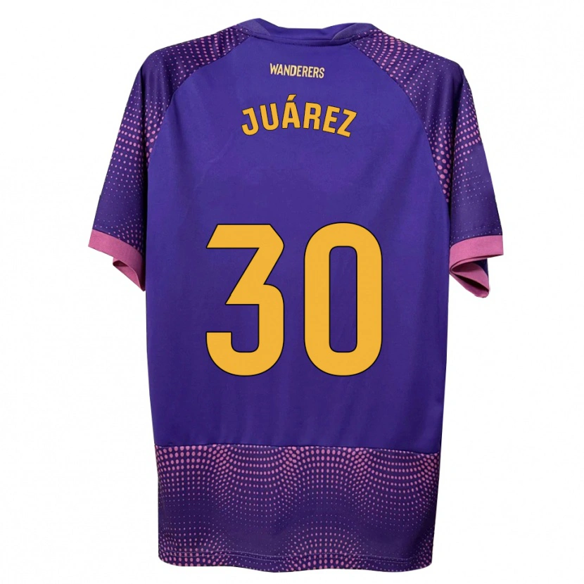 Danxen Bambino Maglia Salva Juárez #30 Viola Bianco Rosa Kit Gara Away 2026/27 Maglietta