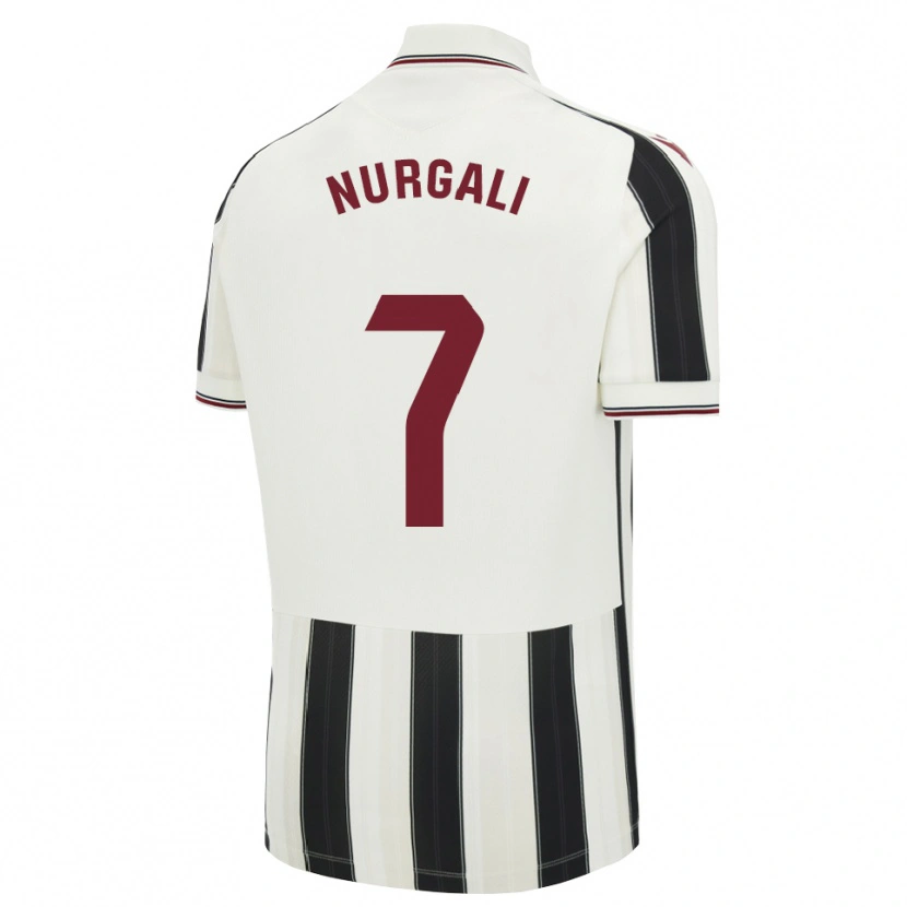 Danxen Bambino Maglia Aldiyar Nurgali #7 Nero Bianco Rosso Kit Gara Away 2026/27 Maglietta