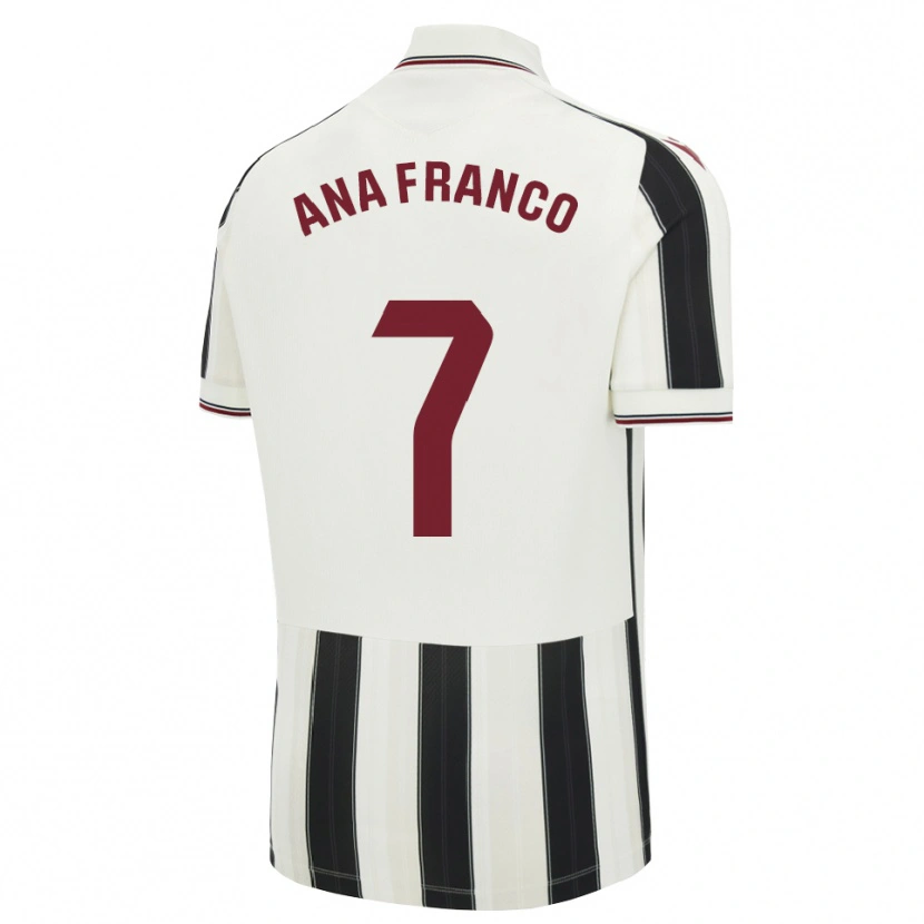 Danxen Bambino Maglia Ana Franco De La Vega #7 Nero Bianco Rosso Kit Gara Away 2026/27 Maglietta