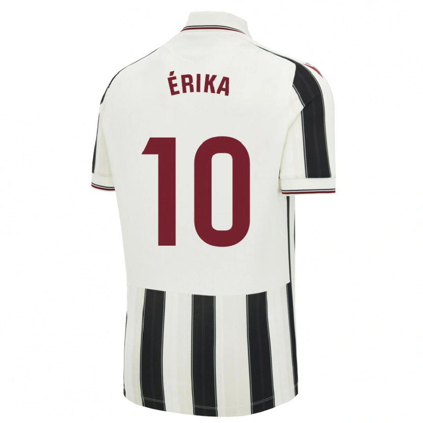 Danxen Bambino Maglia Érika González #10 Nero Bianco Rosso Kit Gara Away 2026/27 Maglietta