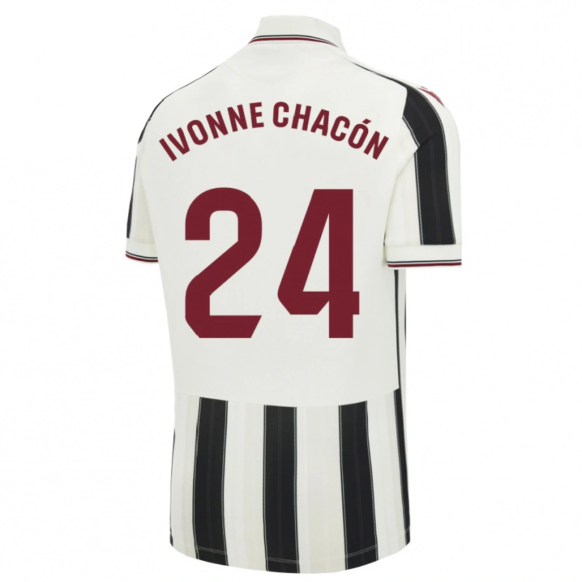 Danxen Bambino Maglia Ivonne Chacón #24 Nero Bianco Rosso Kit Gara Away 2026/27 Maglietta
