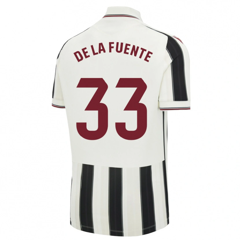Danxen Bambino Maglia Alba De La Fuente #33 Nero Bianco Rosso Kit Gara Away 2026/27 Maglietta