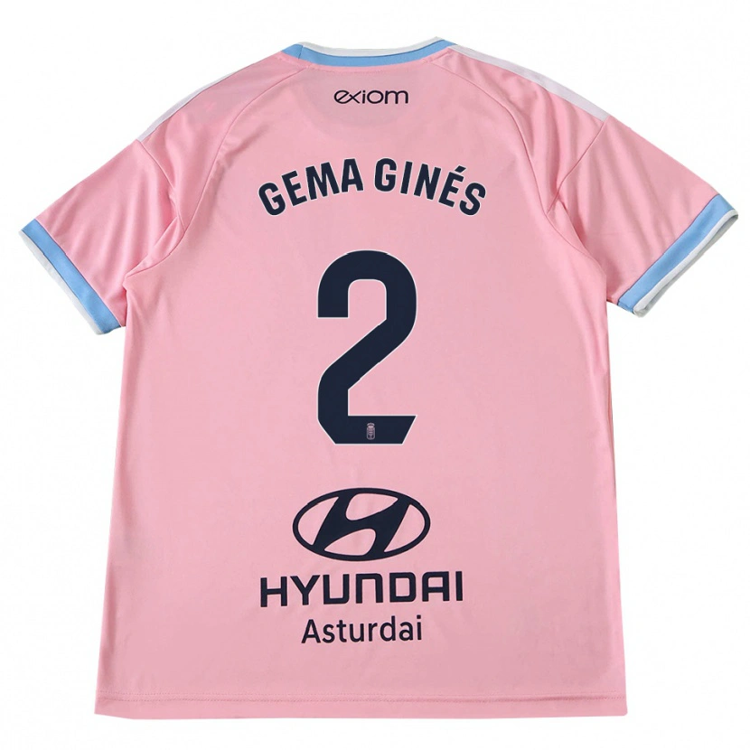 Danxen Bambino Maglia Gema Ginés #2 Blu Fiordaliso Rosa Kit Gara Away 2026/27 Maglietta