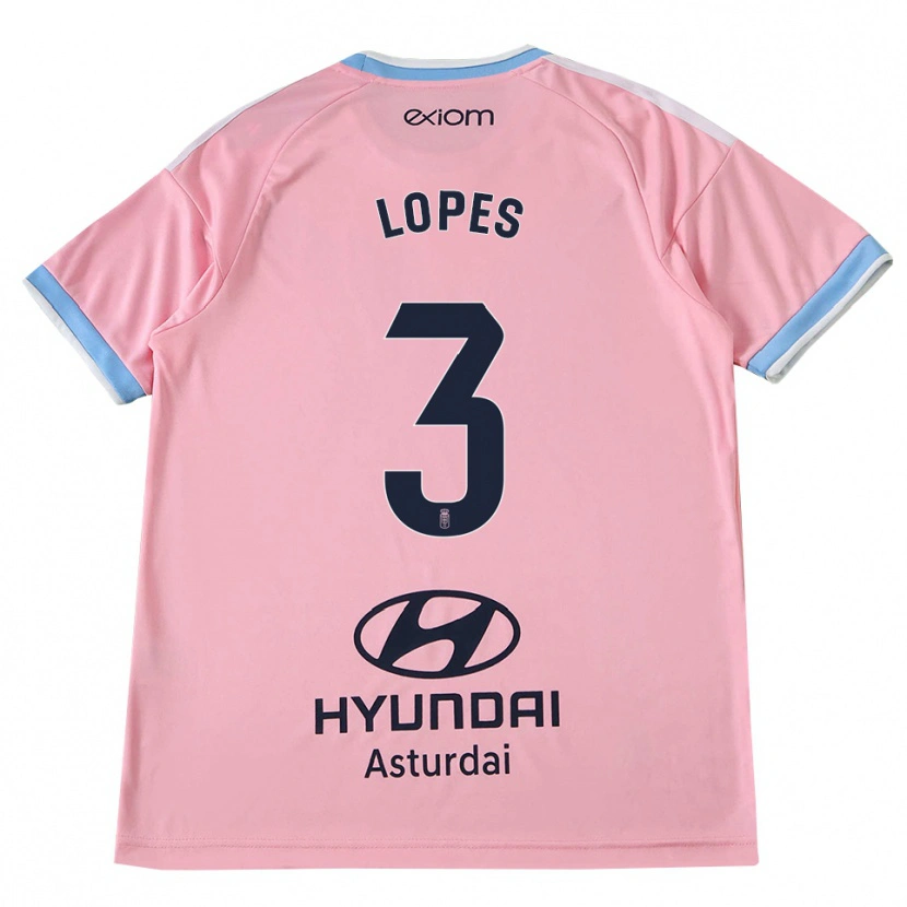 Danxen Bambino Maglia Adrián Lopes #3 Blu Fiordaliso Rosa Kit Gara Away 2026/27 Maglietta