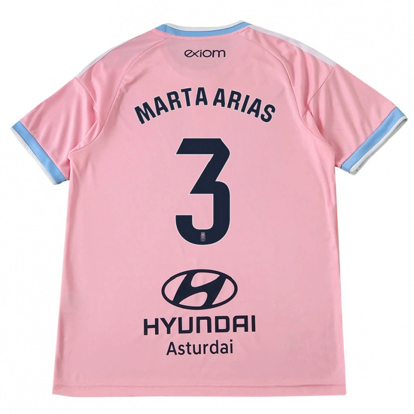 Danxen Bambino Maglia Marta Arias #3 Blu Fiordaliso Rosa Kit Gara Away 2026/27 Maglietta