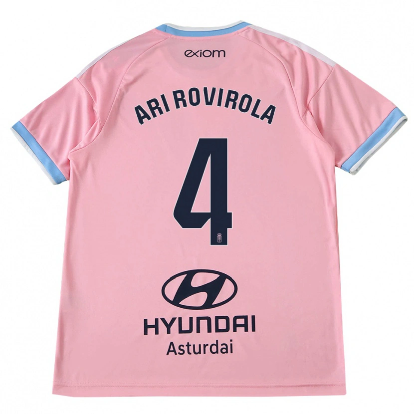 Danxen Bambino Maglia Ari Rovirola #4 Blu Fiordaliso Rosa Kit Gara Away 2026/27 Maglietta