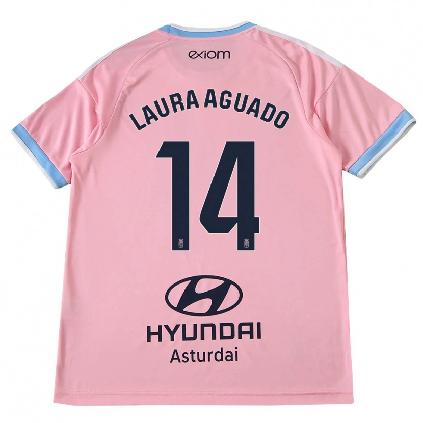 Danxen Bambino Maglia Laura Aguado #14 Blu Fiordaliso Rosa Kit Gara Away 2026/27 Maglietta
