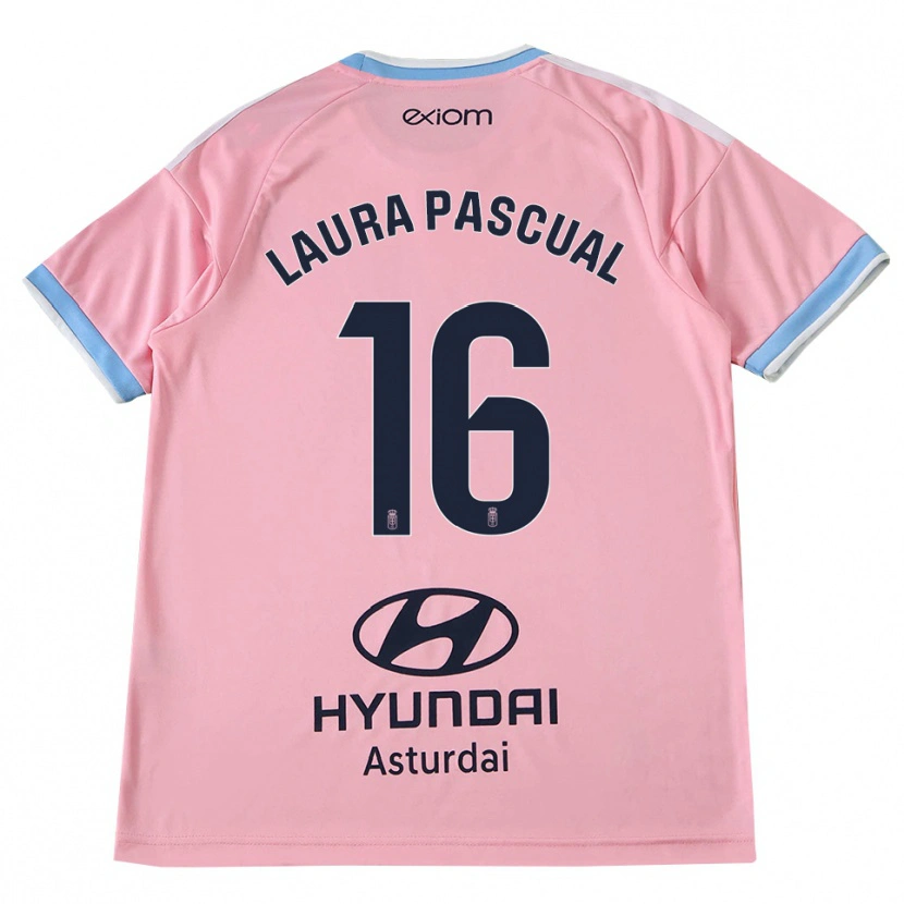 Danxen Bambino Maglia Laura Pascual #16 Blu Fiordaliso Rosa Kit Gara Away 2026/27 Maglietta
