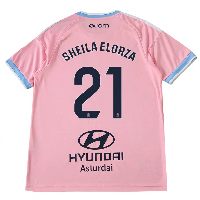Danxen Bambino Maglia Sheila Elorza #21 Blu Fiordaliso Rosa Kit Gara Away 2026/27 Maglietta