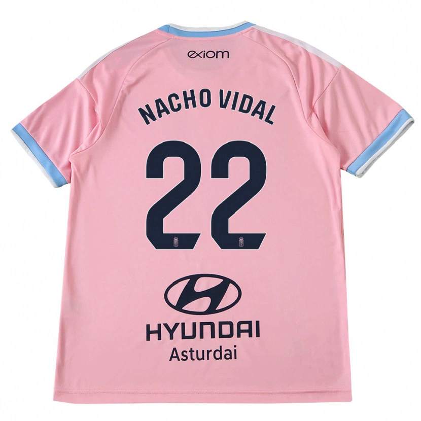 Danxen Bambino Maglia Nacho Vidal #22 Blu Fiordaliso Rosa Kit Gara Away 2026/27 Maglietta