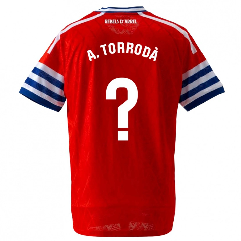 Danxen Bambino Maglia Anna Torrodà Ricard #0 Blu Reale Rosso Kit Gara Away 2026/27 Maglietta