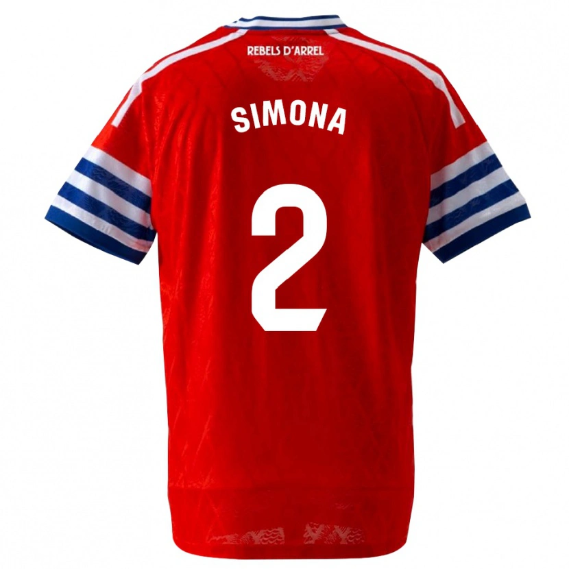 Danxen Bambino Maglia Estefanía Botero Granda #2 Blu Reale Rosso Kit Gara Away 2026/27 Maglietta