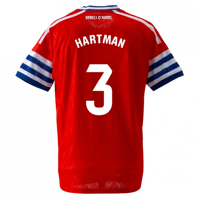 Danxen Bambino Maglia Quilindschy Hartman #3 Blu Reale Rosso Kit Gara Away 2026/27 Maglietta