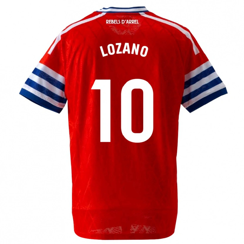 Danxen Bambino Maglia Pol Lozano #10 Blu Reale Rosso Kit Gara Away 2026/27 Maglietta