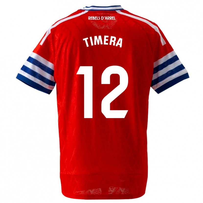 Danxen Bambino Maglia Adama Timera #12 Blu Reale Rosso Kit Gara Away 2026/27 Maglietta