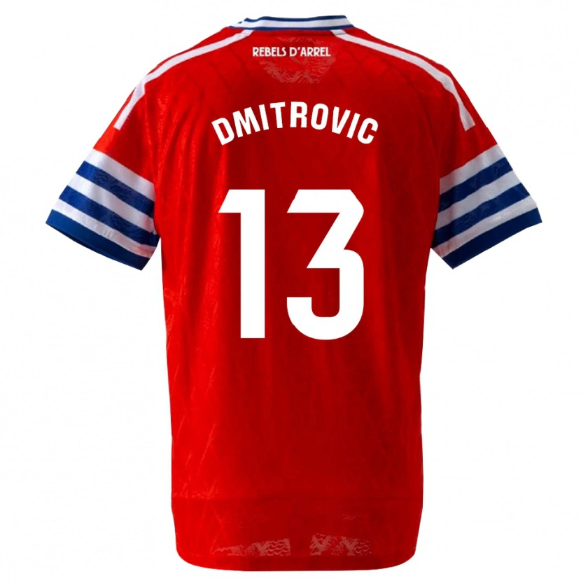 Danxen Bambino Maglia Marko Dmitrovic #13 Blu Reale Rosso Kit Gara Away 2026/27 Maglietta