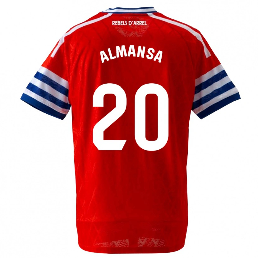 Danxen Bambino Maglia Alex Almansa #20 Blu Reale Rosso Kit Gara Away 2026/27 Maglietta